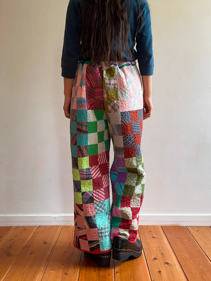 old quilt tuck wide pants