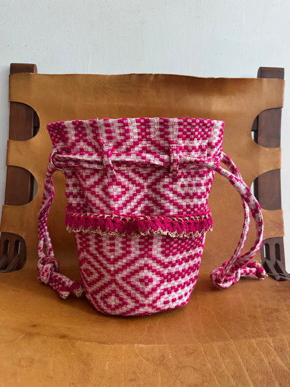 old coverlet pocket bag