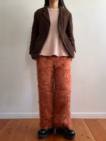 old fur pants /pink brown