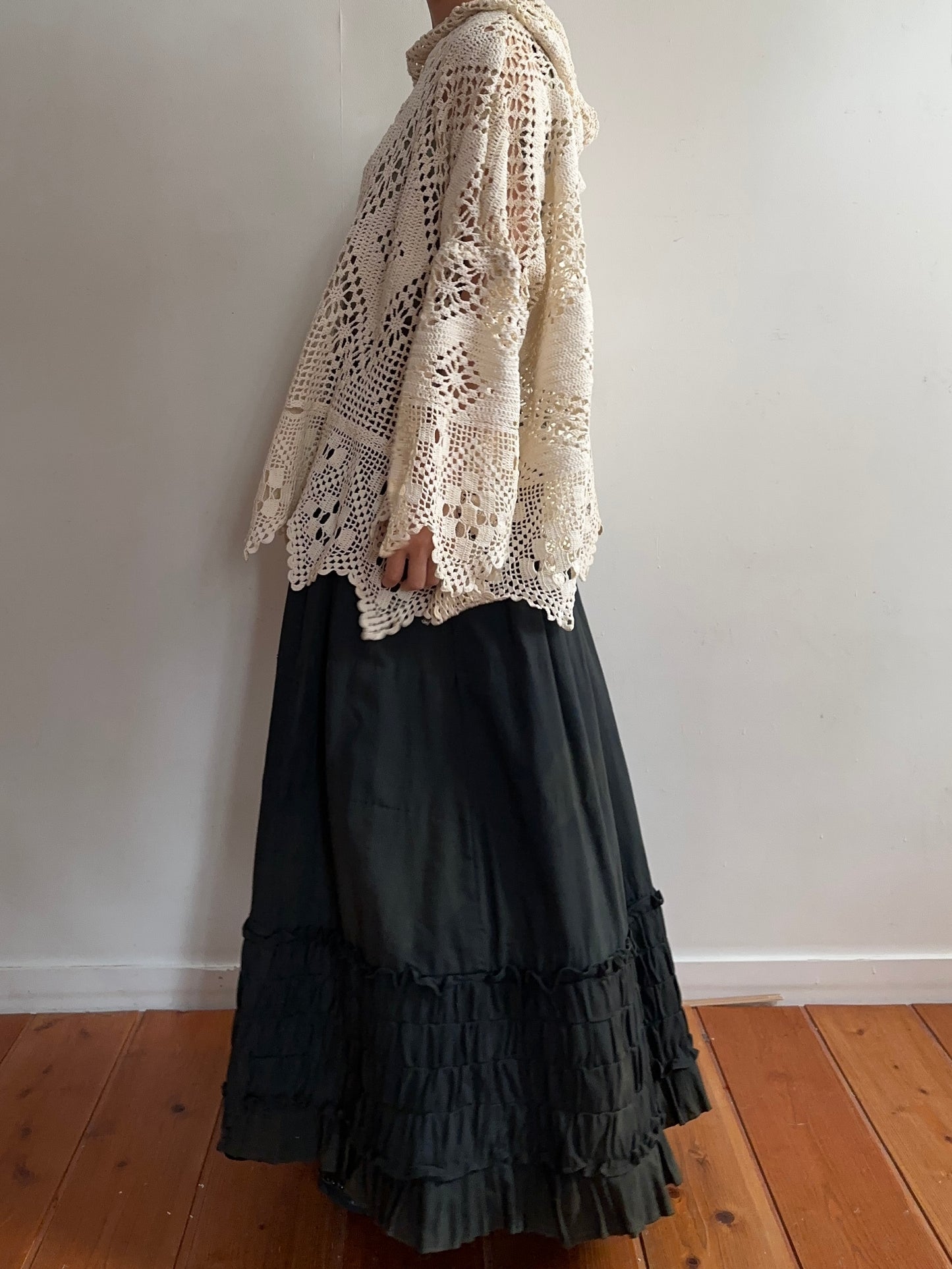 old crochet lace parka