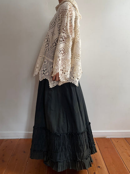 old crochet lace parka