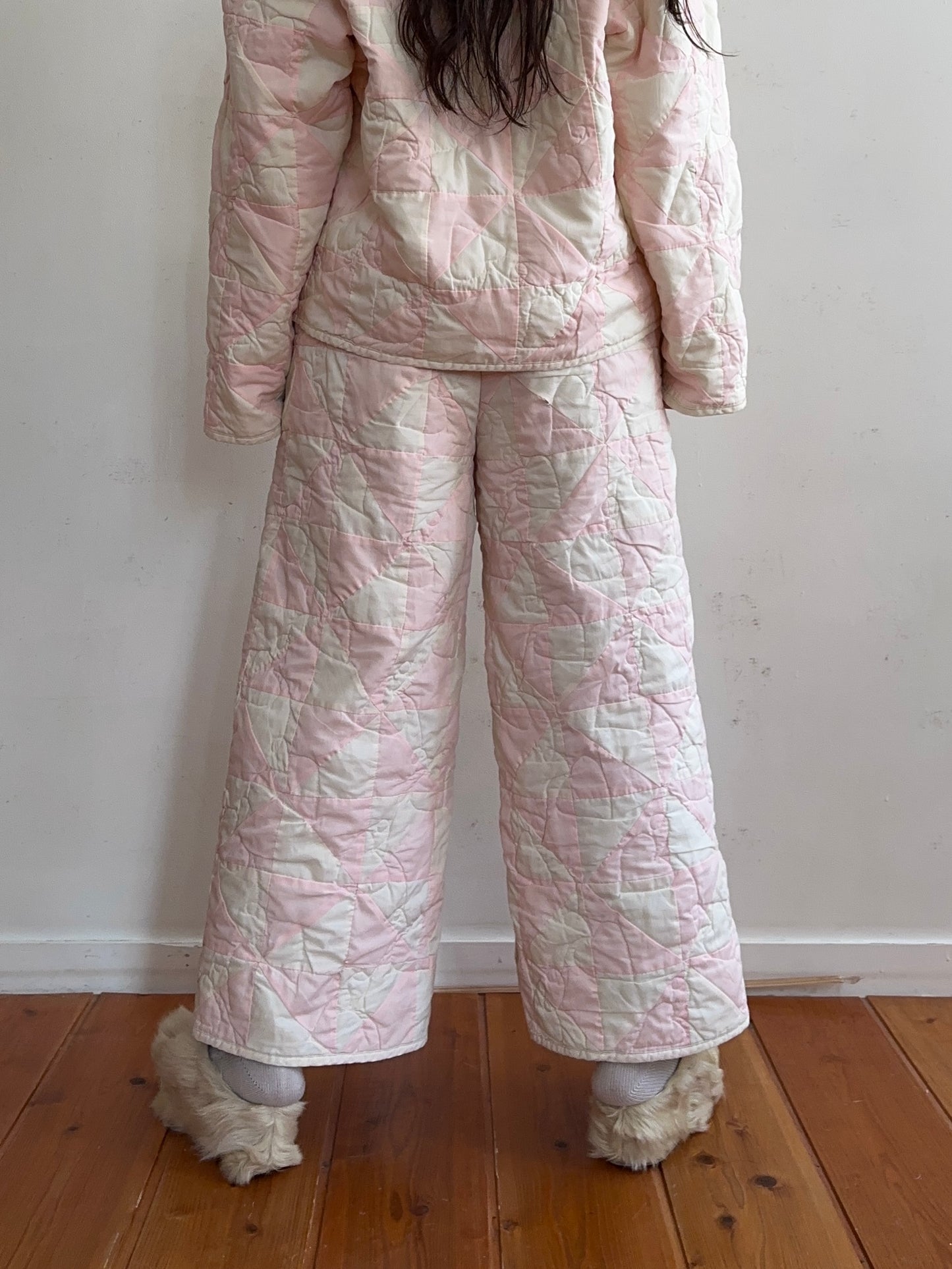 old quilt wide pants