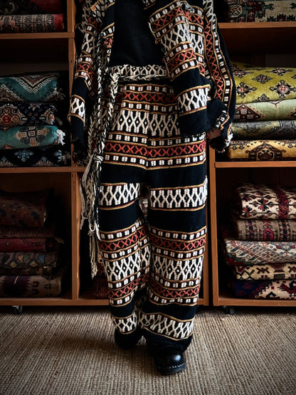 old handwoven textile set-up