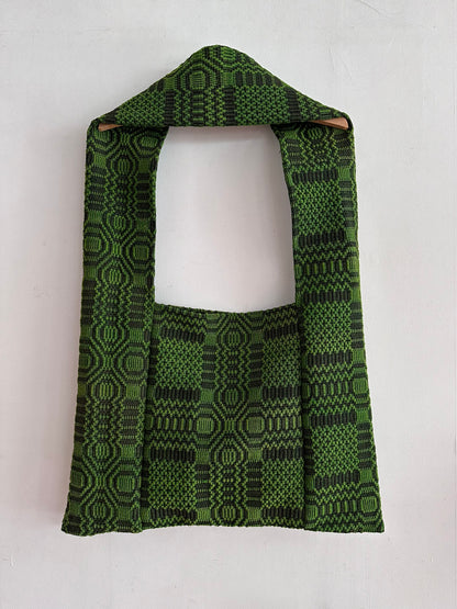 old coverlet monk bag / green