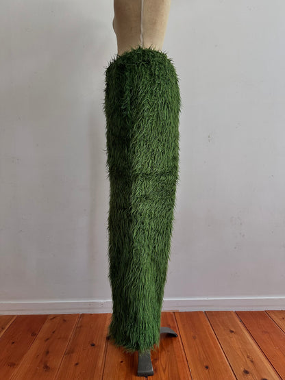 old fur pants / green