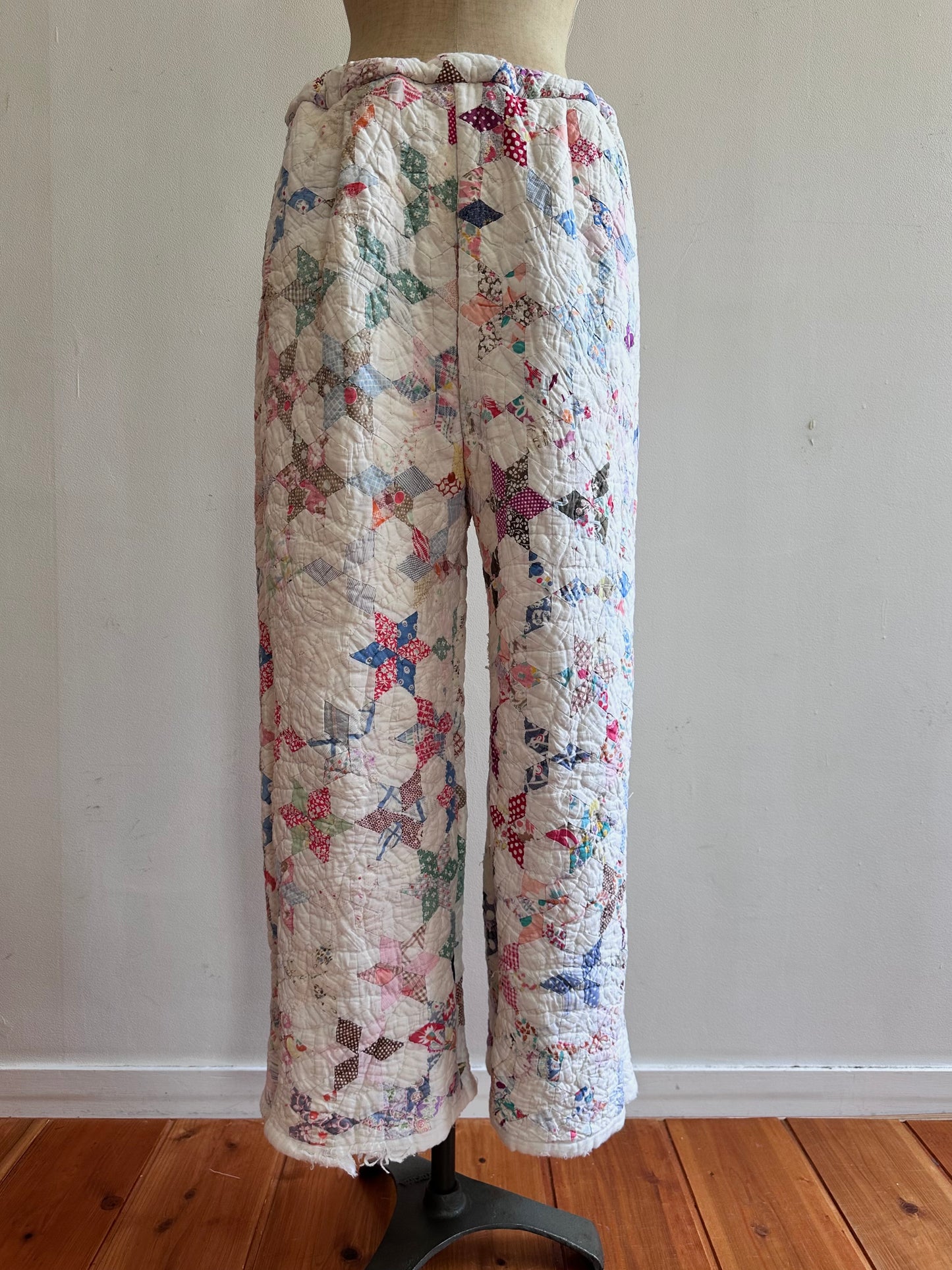 old quilt tuck wide pants