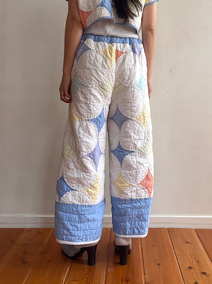 old quilt wide pants
