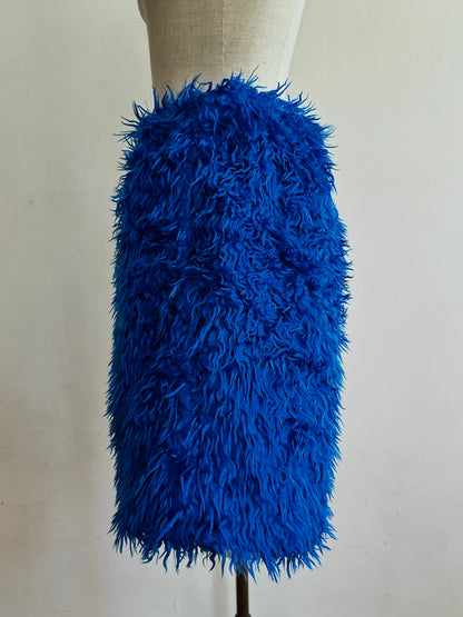 old fur short pants / blue