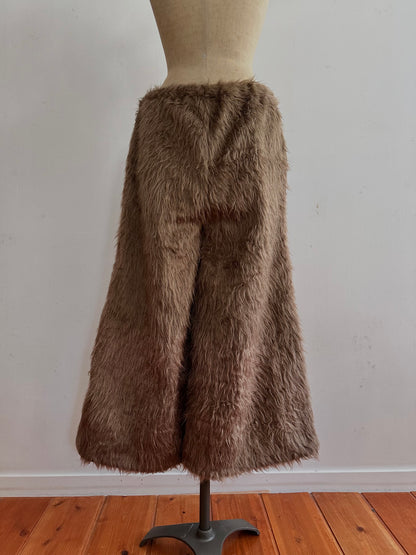 old fur wide pants / mocha