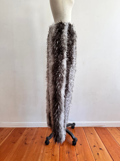 old fur pants / silver×grayish brown