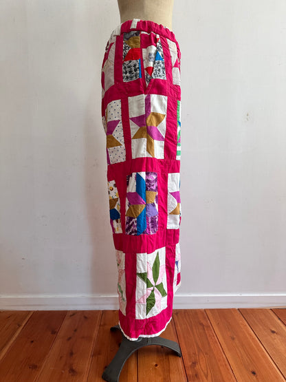 old quilt wide pants