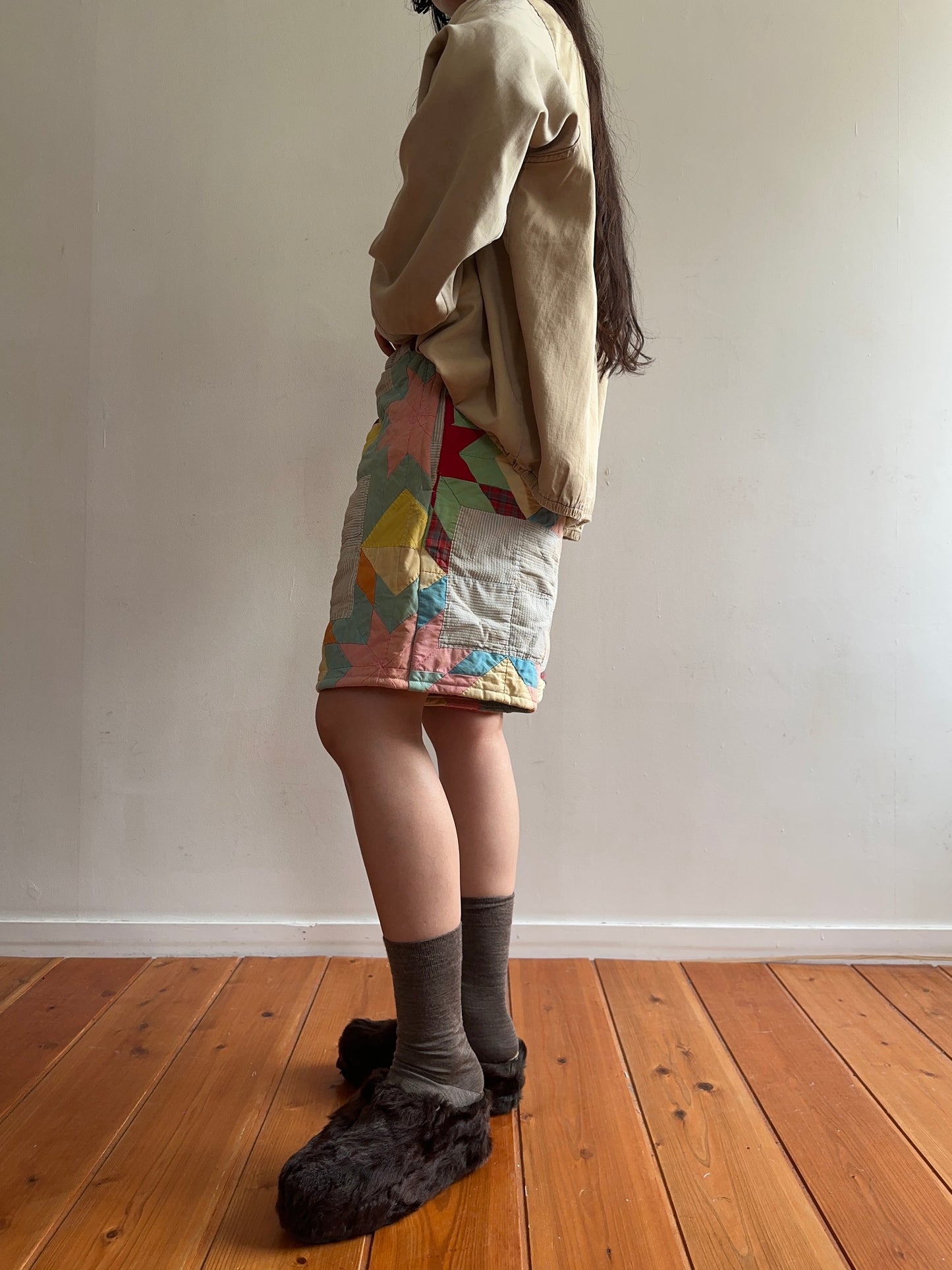 old quilt short pants