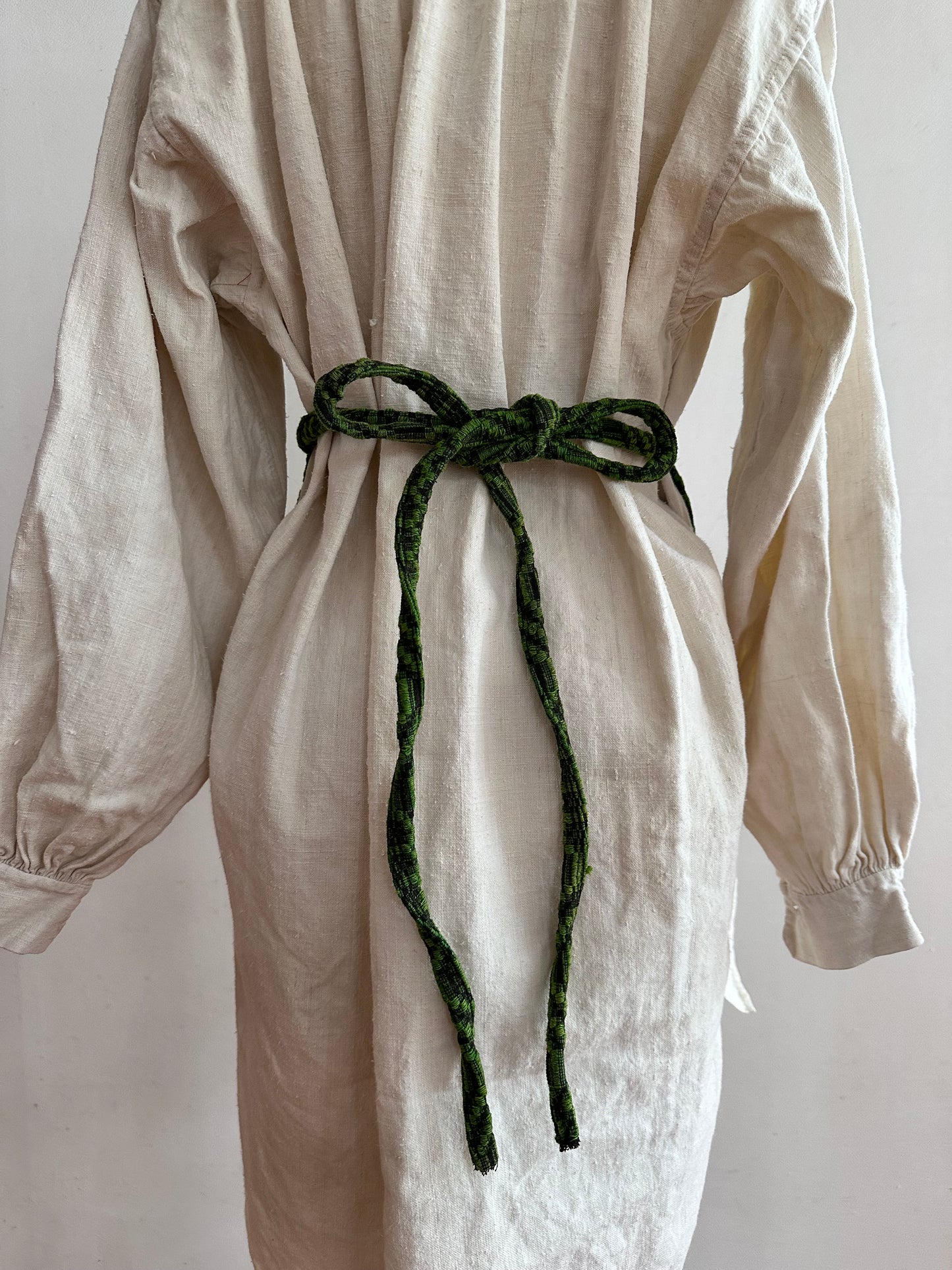 old coverlet work apron / green