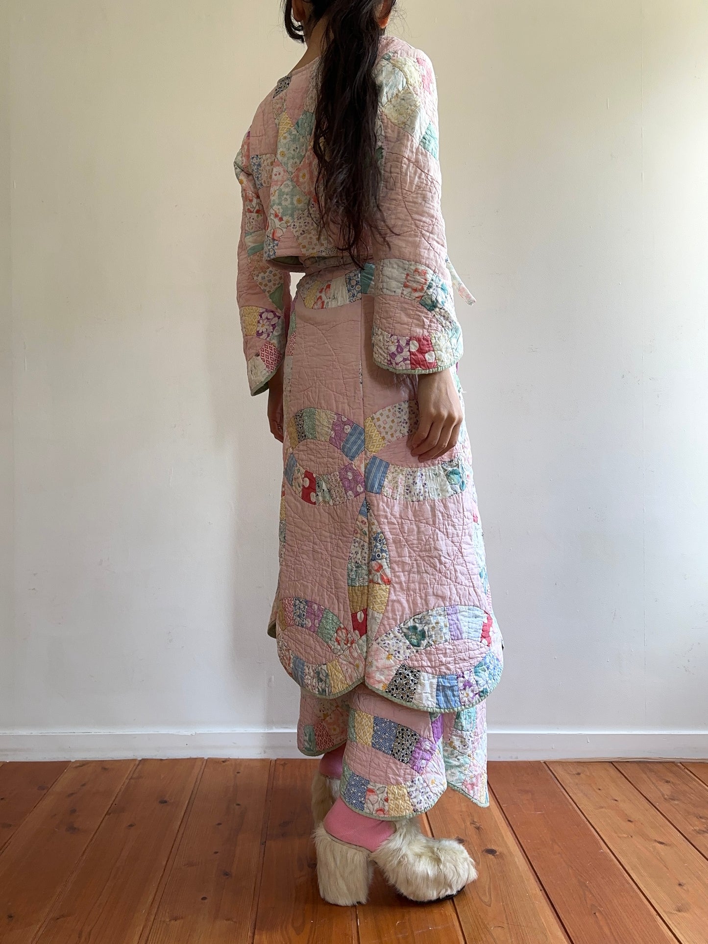 old quilt wide pants