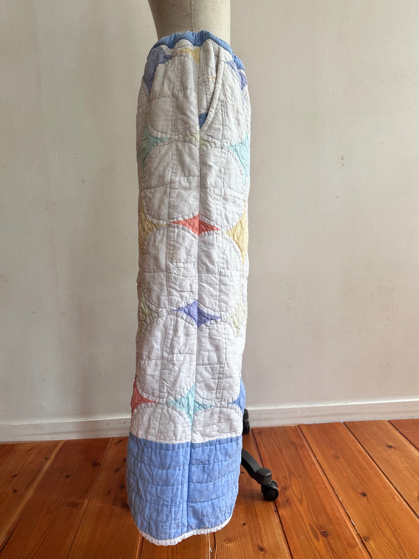 old quilt wide pants