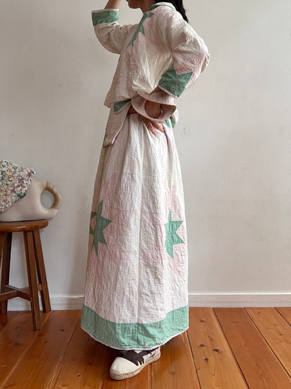 antique quilt pocket gather skirt