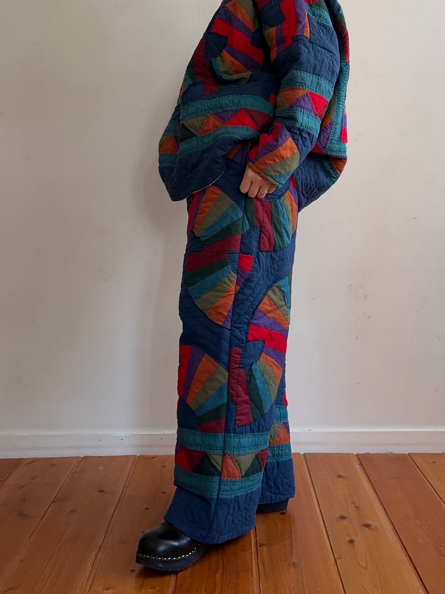 old quilt tuck wide pants