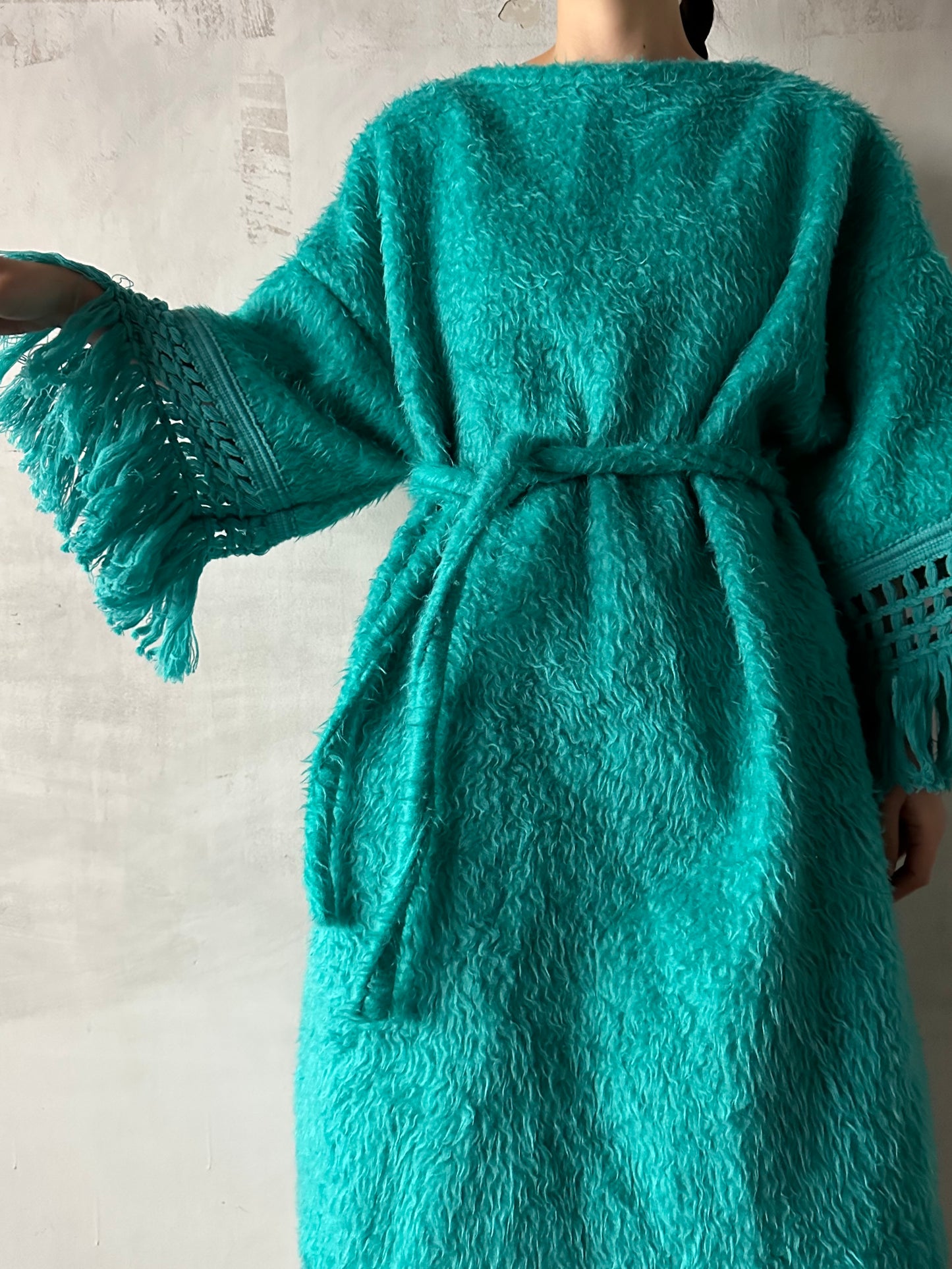 old fur fringe dress