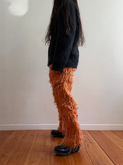 old fur slim pants /orange