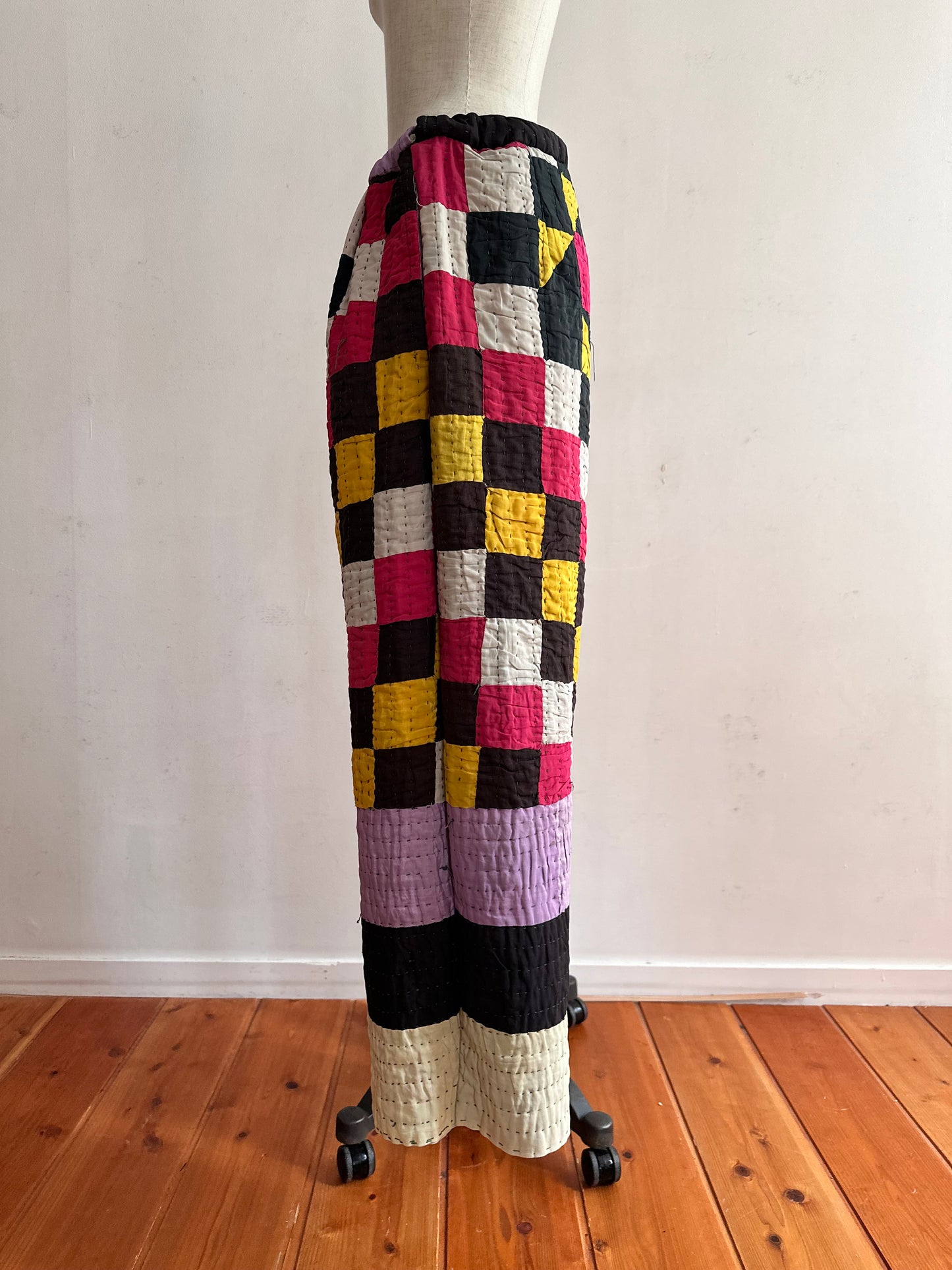 old quilt tuck wide pants