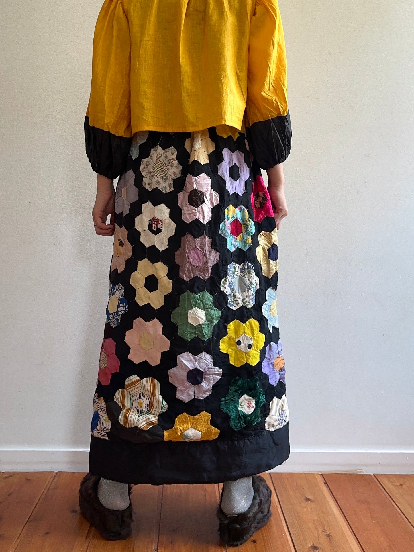 old quilt little change skirt