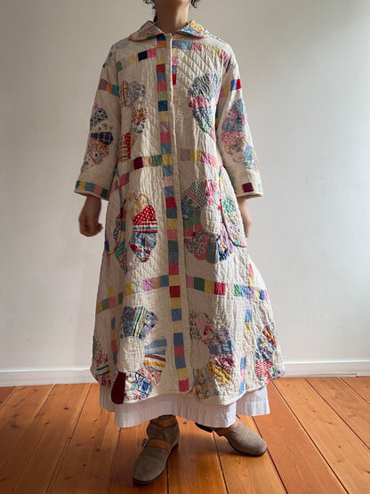 old quilt dress coat