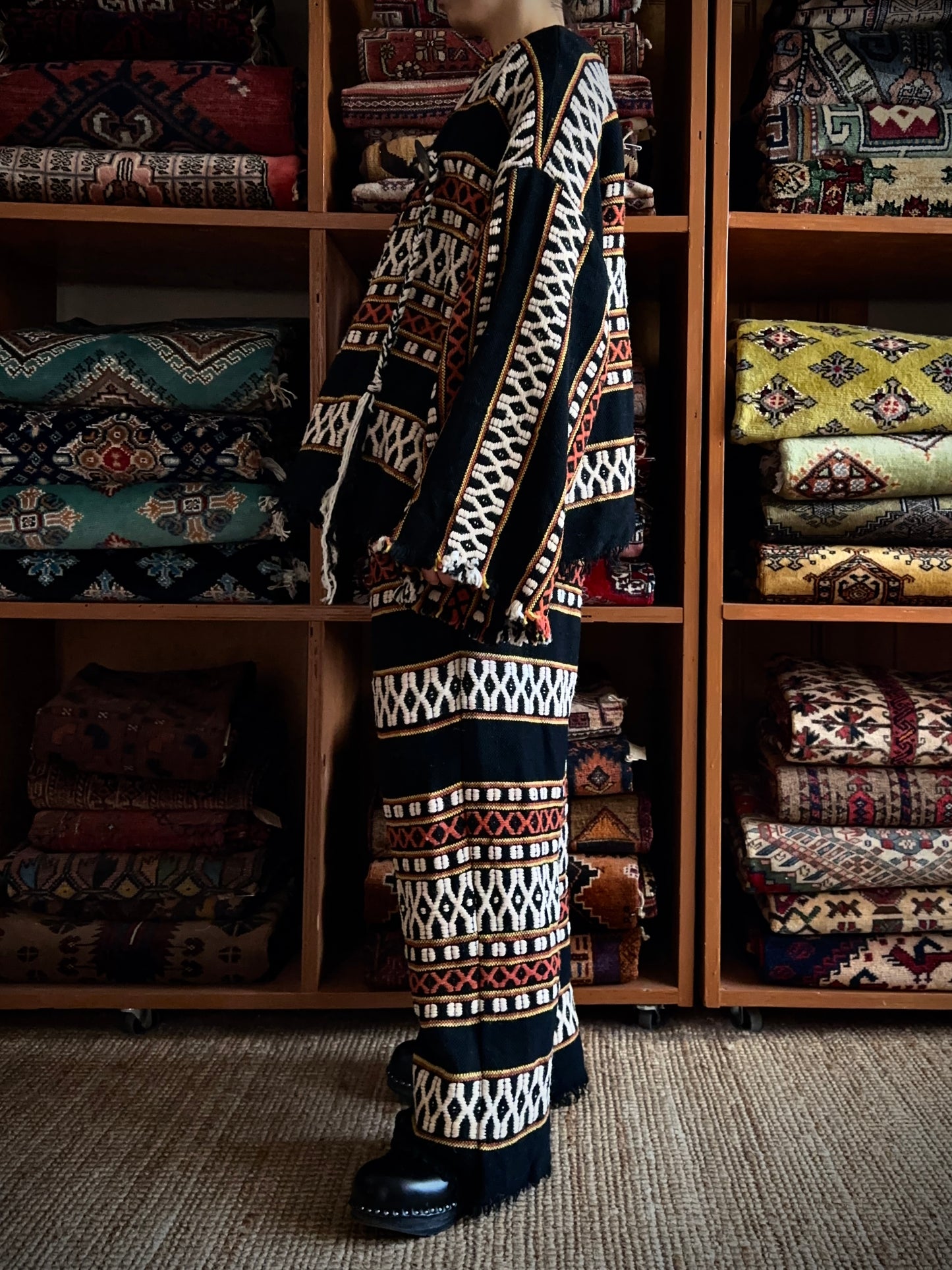 old handwoven textile set-up