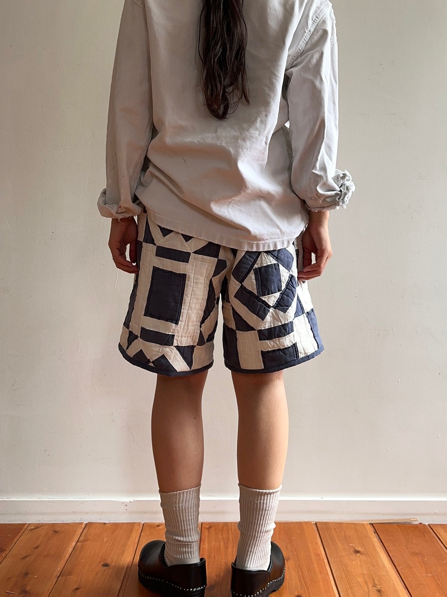 old quilt short pants