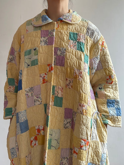 old quilt dress coat