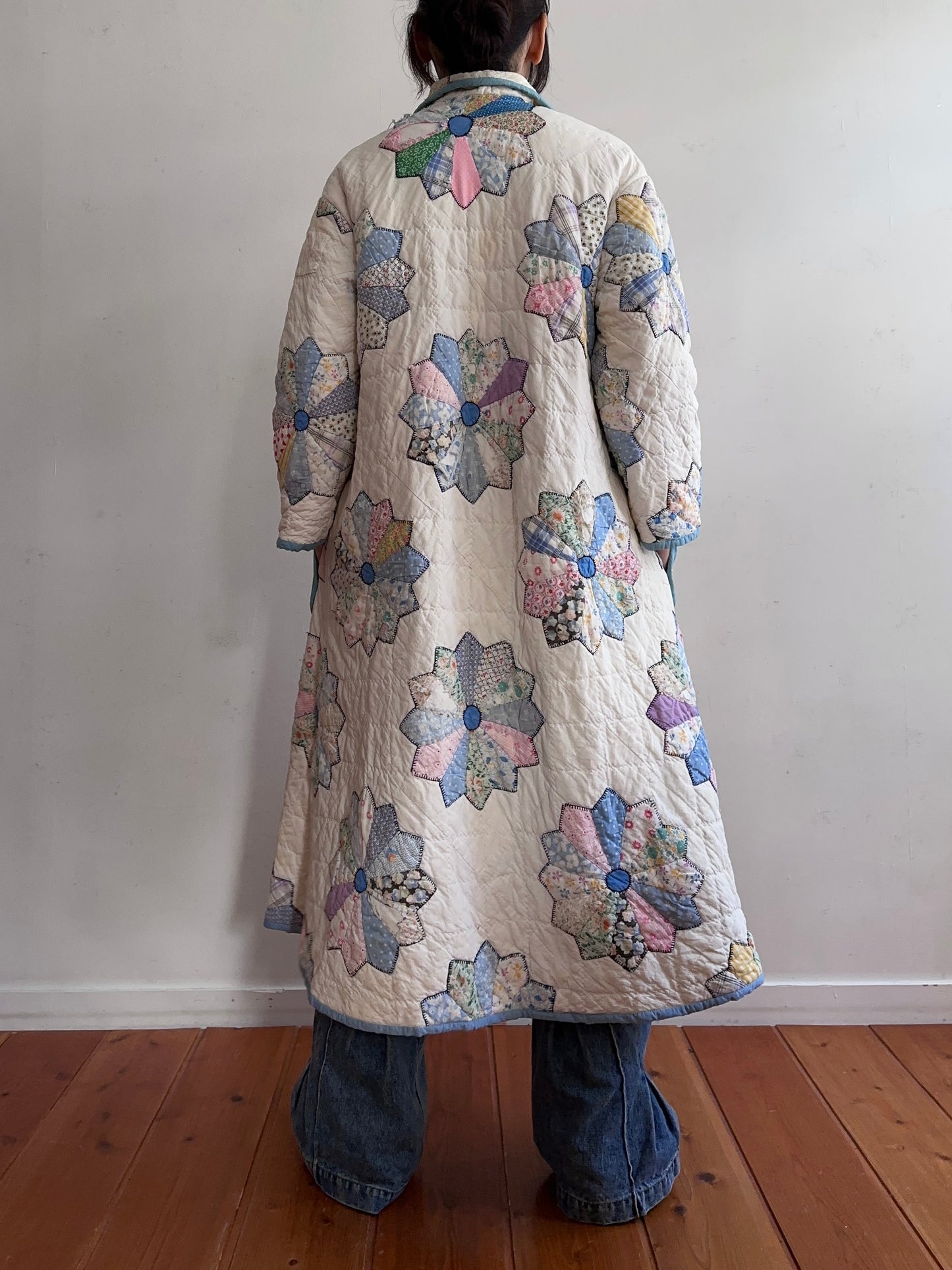 old quilt dress coat