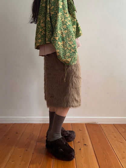 old fur half pants / mocha