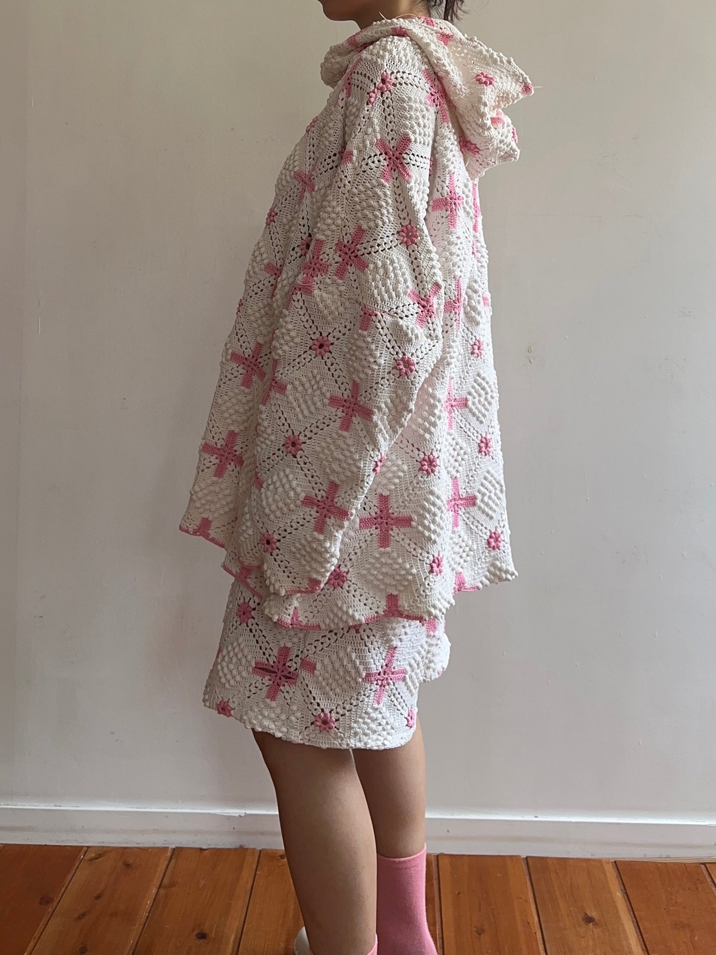 old crochet lace parka