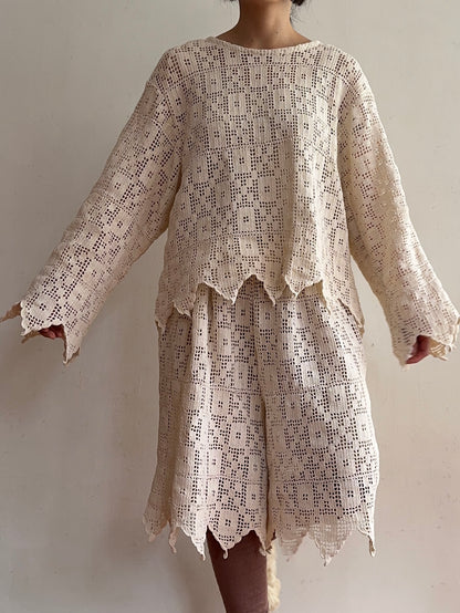 old crochet lace sailor shirts