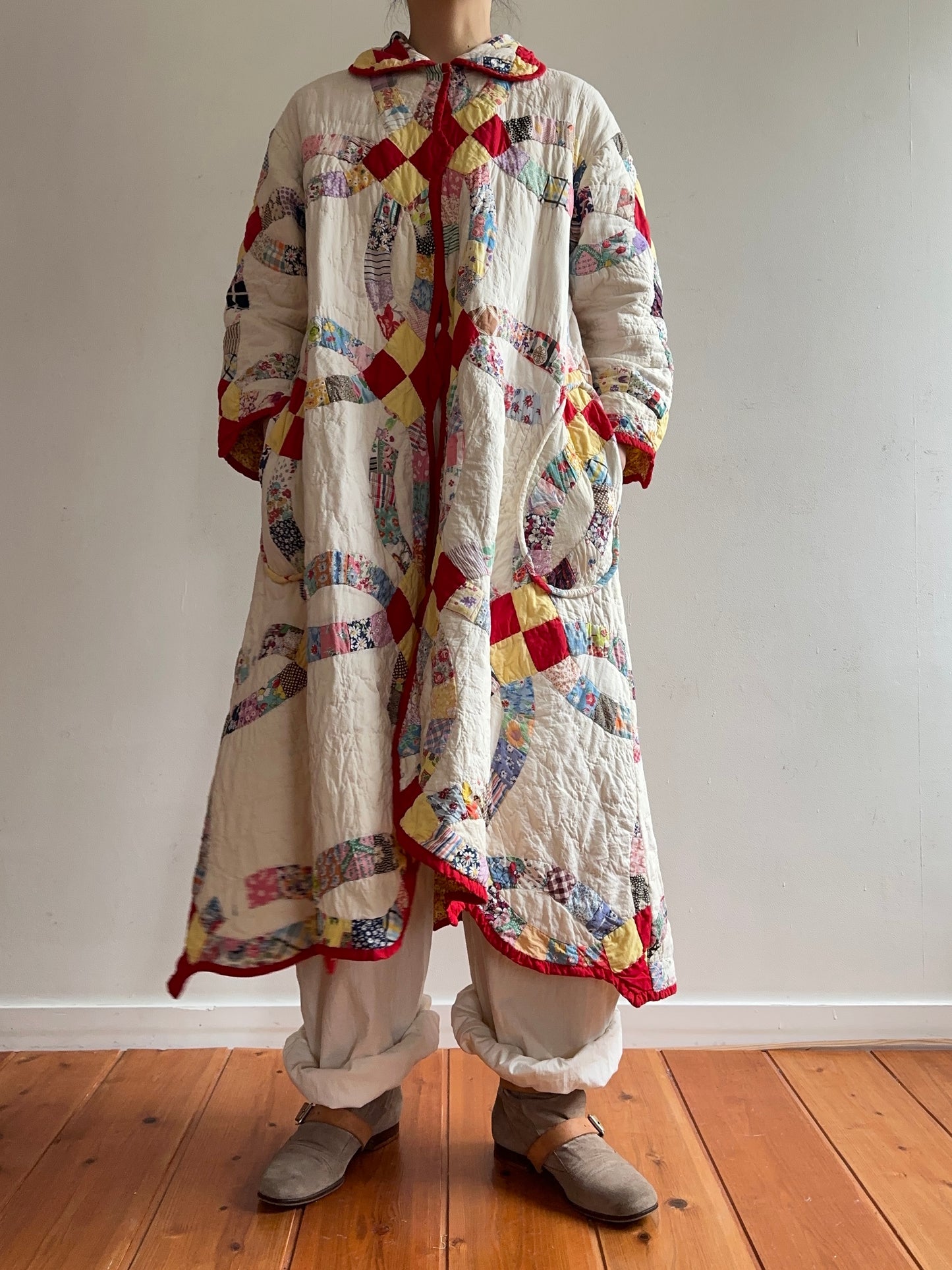old quilt dress coat