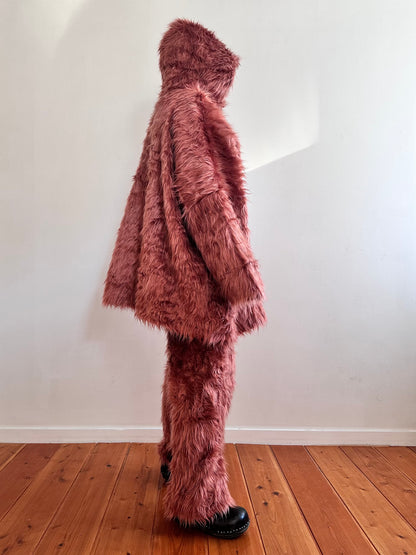 old fur pants / pink brown