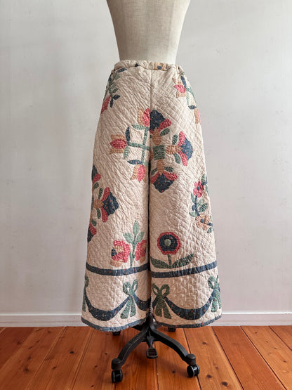 old quilt many tuck pants