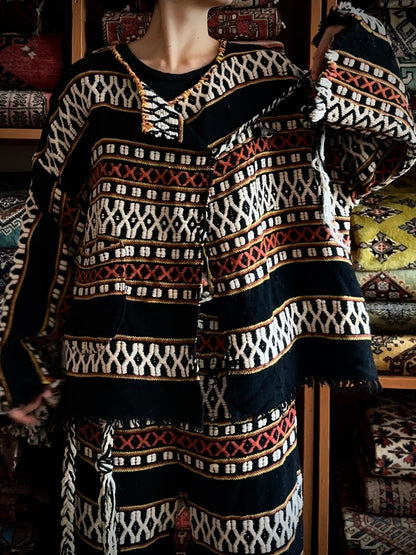 old handwoven textile set-up