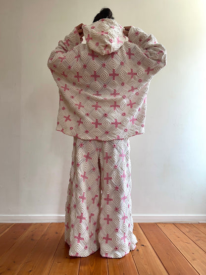 old crochet lace parka