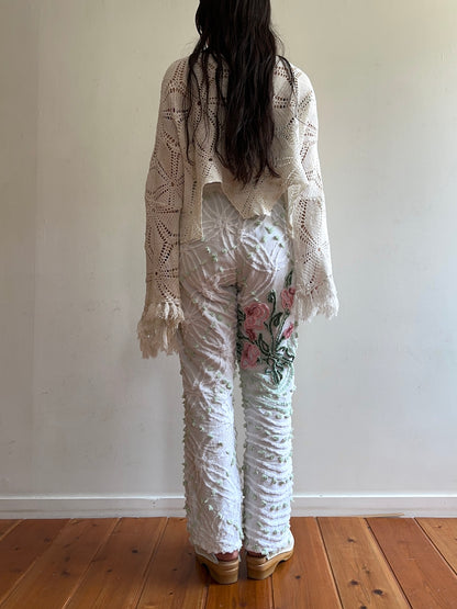 old chenille slim flare pants / muscat