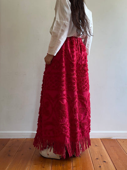 old chenille many tuck pants / ruby