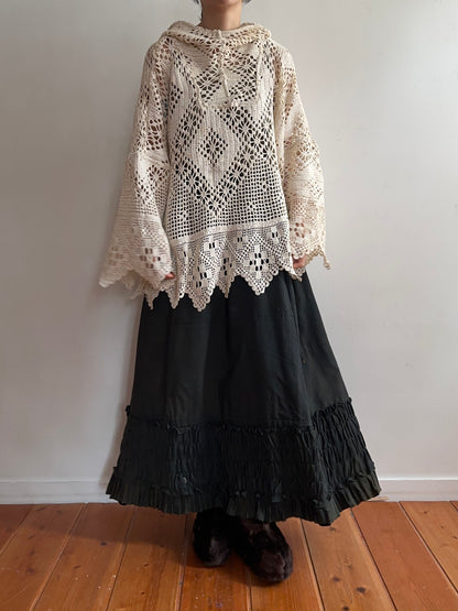 old crochet lace parka
