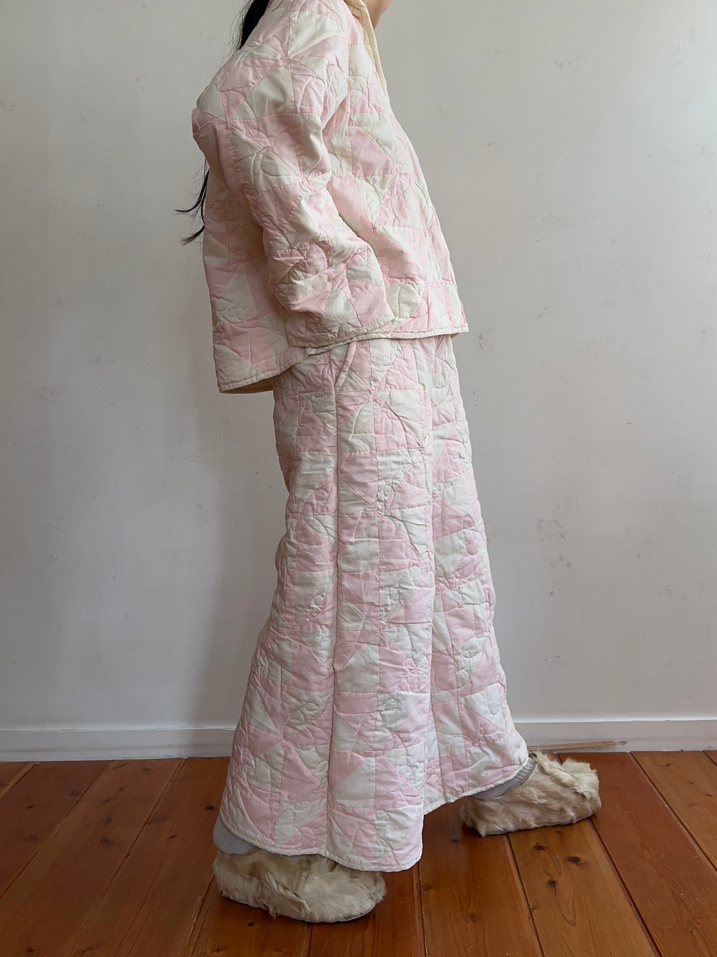 old quilt wide pants