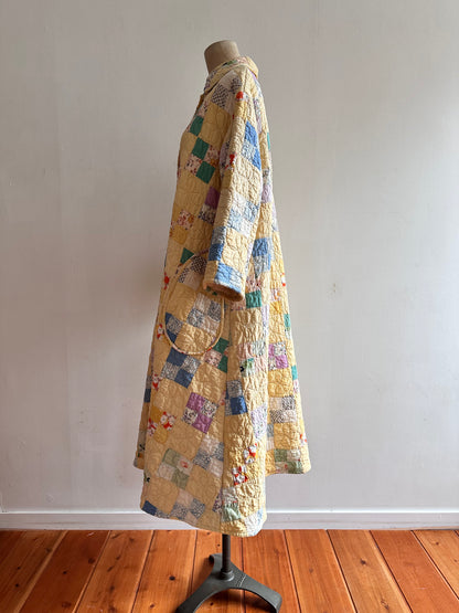 old quilt dress coat