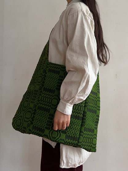 old coverlet monk bag / green