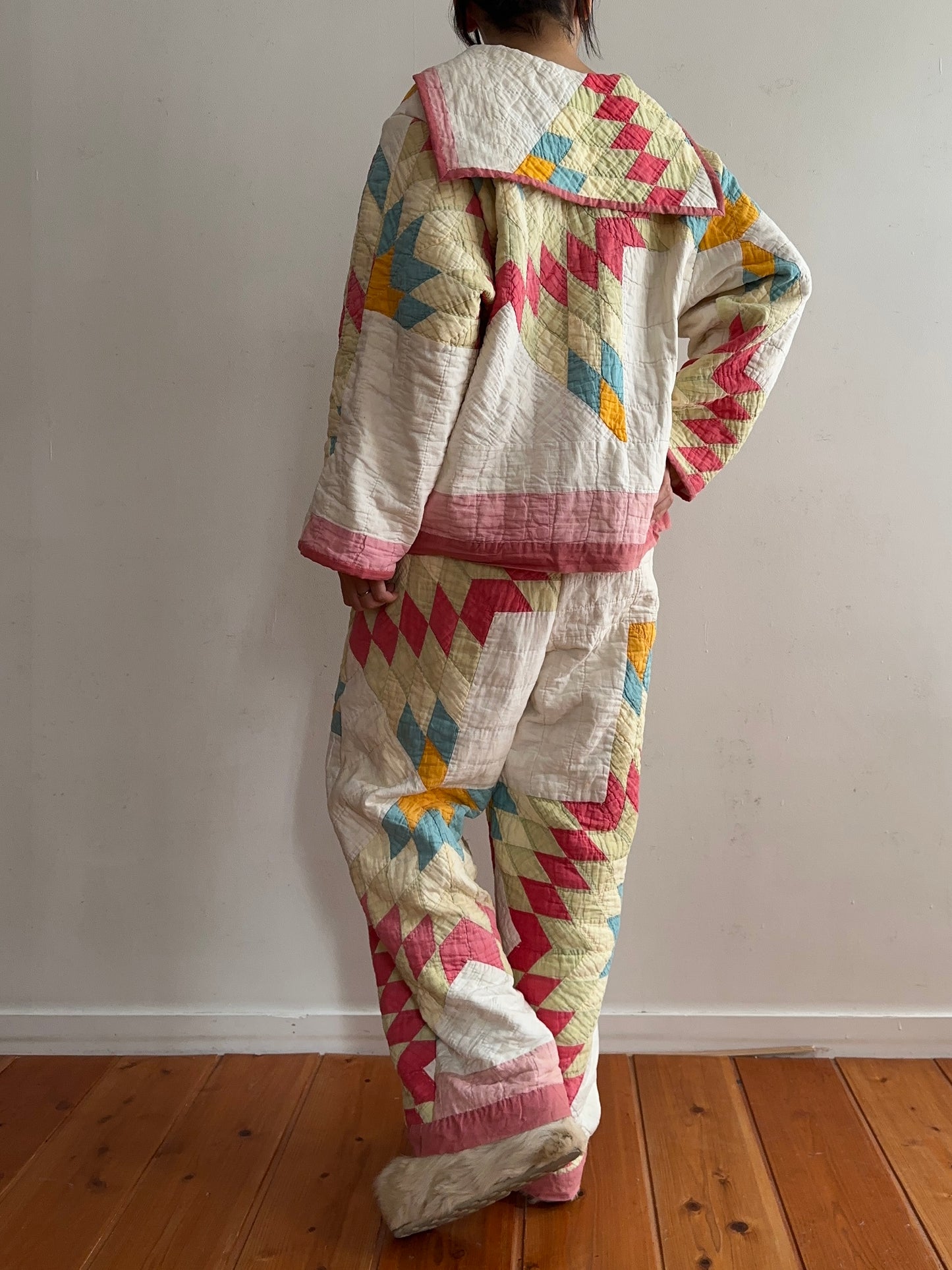 antique quilt pants