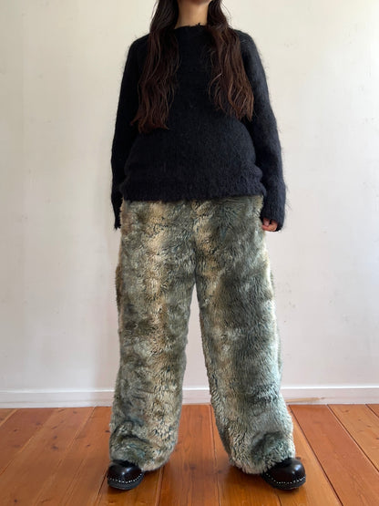 old fur pants / silver×grayish brown