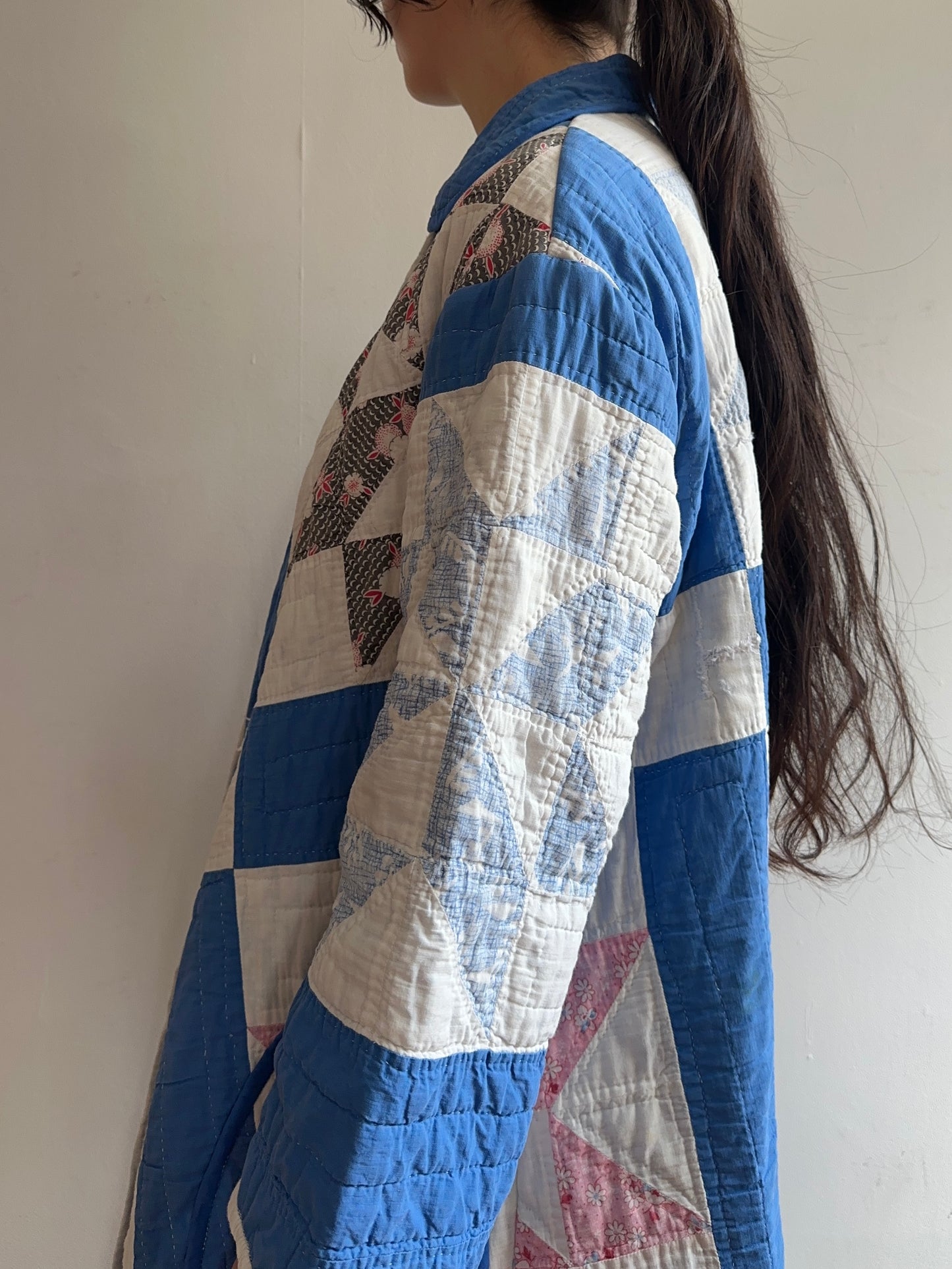 old quilt dress coat