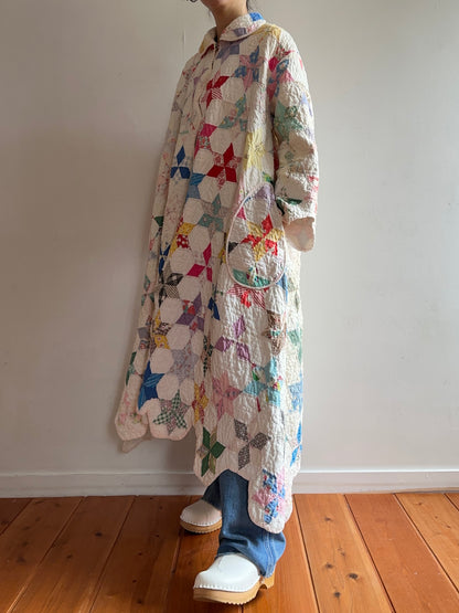old quilt dress coat