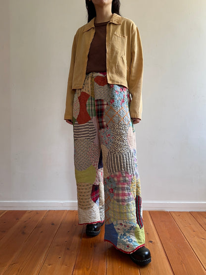 old quilt tuck wide pants