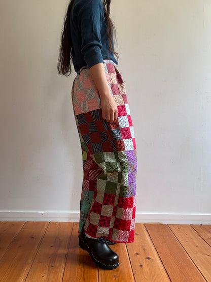 old quilt tuck wide pants